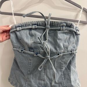 Sabo Skirt Light Blue Denim Tube Top